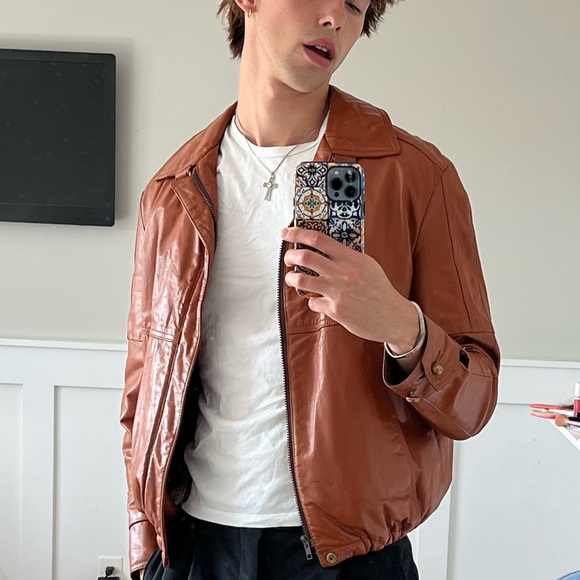 Leather Jacket with Fur Interior Coating - Picture 2 of 4